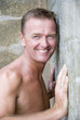 Handsome sexy man in forties.