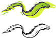 Stylized vector electric eel in two color treatments