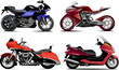 Four modern motorcycle. Vector illustration Four modern motorcycle. Vector illustration