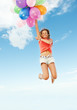 Happy girl with colorful balloons Happy girl with colorful balloons