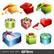 set of nine colorful vector gift boxes