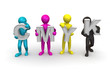 Men with CMYK letters Men with CMYK letters