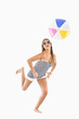 fashion woman with a beach ball
