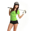 Golf Player Woman. studio isolated shot