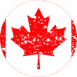 Round flag of Canada in retro style