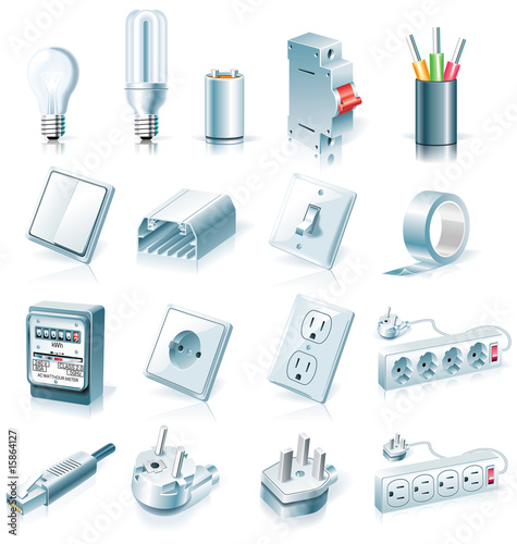 Vector electrical supplies icon set