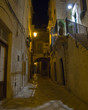 Alley by night. Giovinazzo. Alley by night. Giovinazzo.