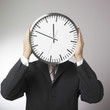 visage d'homme d'affaires horloge