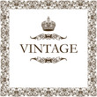 Vintage frame decor crown vector Vintage frame decor crown vector