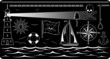 Nautical Icons isolated on black