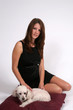 Lovely lady with her pet poodle