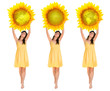 woman holding flower planet