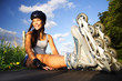 Woman on inline skates
