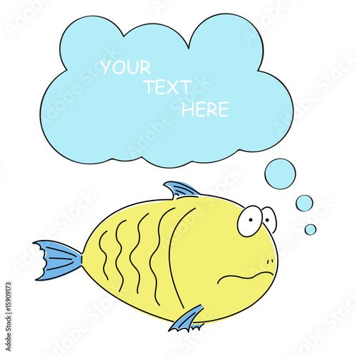 funny fish. Cartoon comic funny fish with