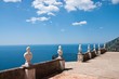 Marble bust on a terrace