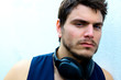 Attractive man with headphones