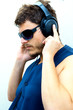 Attractive man with headphones