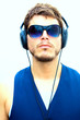 Attractive man with headphones