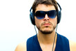 Attractive man with headphones