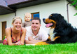 Happy family and house