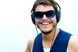 Attractive man with headphones