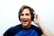 Attractive man with headphones