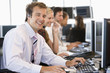 Stock Trader Smiling At Camera