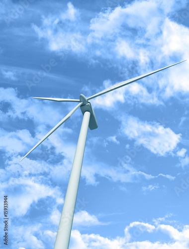 Photo: Wind power station against the sky and clouds Wind power station against the sky and clouds