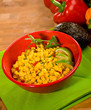 Bowl with corn, avocado and pepper Bowl with corn, avocado and pepper