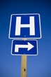 Hospital road sign
