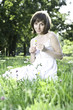 Young smiling girl in grass