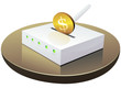 Modem internet et investissement en dollars (reflet) Modem internet et investissement en dollars (reflet)