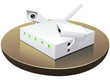 Modem internet et son antenne wifi espion (détouré) Modem internet et son antenne wifi espion (détouré)