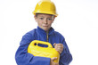 Boy holding canister