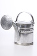 silver watering can, cut-out, white background