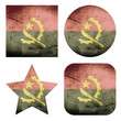 set of 4 grunge flag buttons of angola