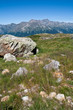 Paysage de montagne avec un rocher