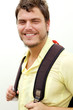 Young man with a knapsack