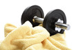 Dumbbell on towel