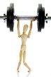Figurine holding dumbbell