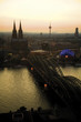 Germany, Cologne, Bridge and Cathedral