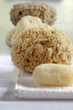 Sponges on towel, close-up
