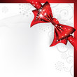 Big red bow on a magical Christmas letter. Big red bow on a magical Christmas letter.