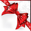 Beautiful red bow with sparkles