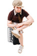 Cool musician with concertina Cool musician with concertina