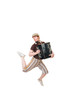 Cool musician jumping high Cool musician jumping high