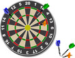 Darts. Office game. Vector illustration Darts. Office game. Vector illustration