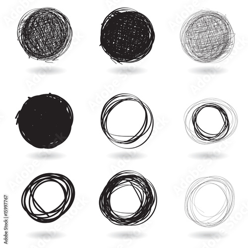 Vecteur : Series of pencil drawn circles Series of pencil drawn circles