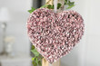 Close-up of heart shape decorated petals in a bedroom