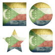 set of 4 gunge flag buttons of comoros